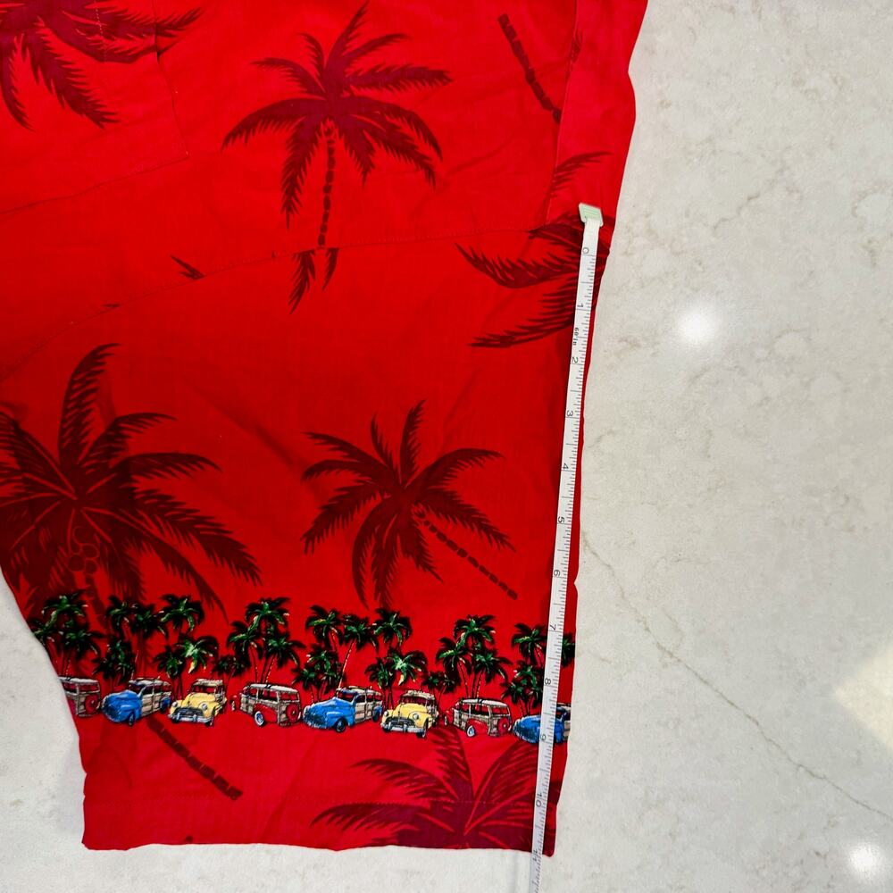 Vintage Big Dogs Hawaiian Shirt Men's 2XL Red Aloha Novelty Dadcore Vacation - Picture 7 of 16